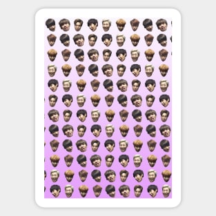 BTS (Bangtan Sonyeondan) FUNNY DERP FACES GRADIENT PINK Sticker